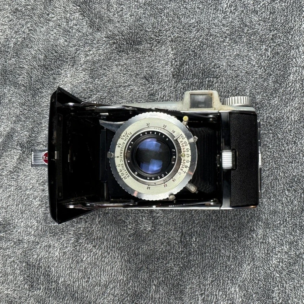 Vintage Kodak Signet 35 35mm Rangefinder Camera‎ with Leather Case Black Silver